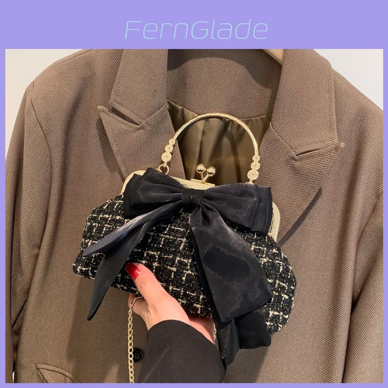 French Chic Fashion Shell Bag With Chain And Bow For Daily Use