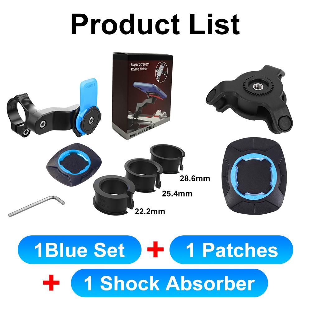 Motorcycle Bike Phone Holder Stand Bicycle Quad Lock Phone Holder Bike Holder 360° Rotatable Navigation Support Security Bracket