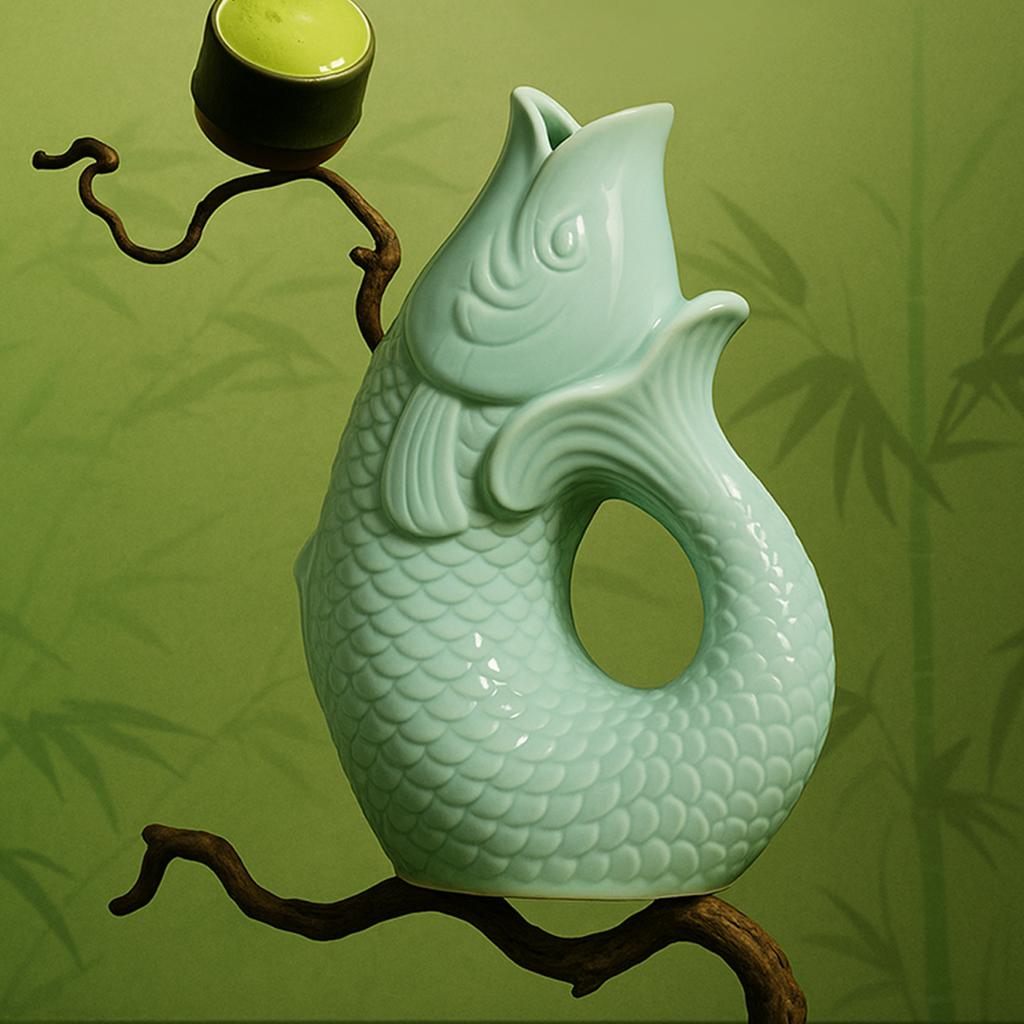 Creative Carp Ceramic Vase Plant Pots Table Decoration Ornaments Hydroponic Flower Arrangement Floral Vase Room Aesthetic Decor