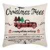 Weihnachtsmann Leinenkissen Wohnzimmer Cartoon Elch Geschenk Dekoration Sofa Rücken Print Kissenbezug