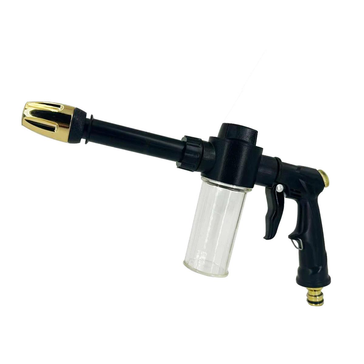 High Pressure Car Washing Spray Gun with Foam Bottle – Multi-function Water Gun, Suitable for Pets, Motorcycles, and Gardens золотой