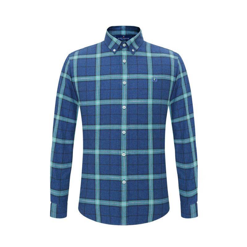 Navigare Herr Långärmad Rutig Skjorta