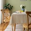 Linen Cotton Check Fringe Tablecloth Simple Rectangular Dining Table Cover