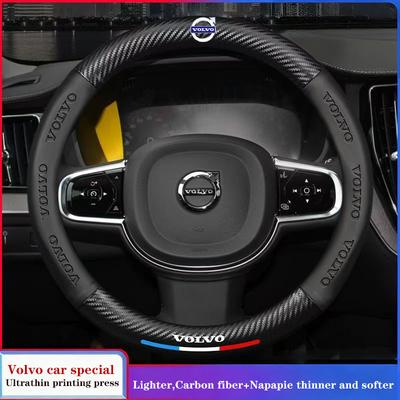 Napa Leather Car Steering Wheel Cover Non-slip Breathable for XC60 S90 XC90 S60 XC40 V60 V90 S40 Volvo EX30 Accessories