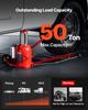 Air Hydraulic Bottle Jack, 50 Ton (110231.5 Lbs) Capacity, 265-410 Mm Lifting Range, Pneumatic/Manual Heavy Duty Welded Bottle Jack with Pump for SUV,