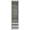 VidaXL Garde-robe avec tiroirs Gris béton 50x50x200 cm Bois ingénierie 800616