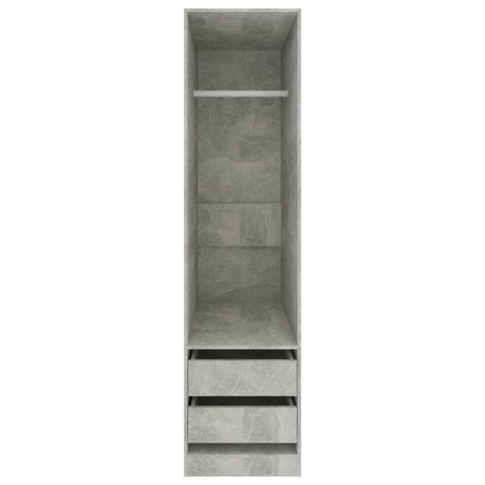 VidaXL Garde-robe avec tiroirs Gris béton 50x50x200 cm Bois ingénierie 800616