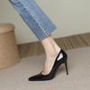 2025 autumn new single shoes women's nude high heels women's thin heels pointed sexy French girl light mouth shoes versatile