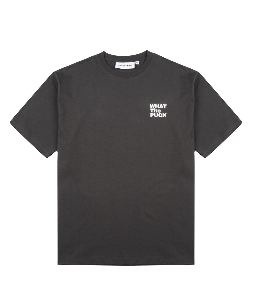 WHATHEPUCK Wtp Vertical Logo T-Shirt Charcoal