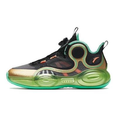 Kids Asymmetrical 3 Shock Absorbing Wear Resistant Breathable Mid Top Basketball Shoes Kids Basketball Shoes Black Gold 312331102-5