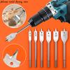 Silicone World 6pcs/Set Three Pointed Flat Drill Hexagonal Handle Woodworking Hole Opener Wooden Board Drilling Bit Tools Kit