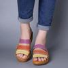 2025 Summer Women's Wedge Sandals: European & American Style, Color Block, One-Strap Design, In Stock