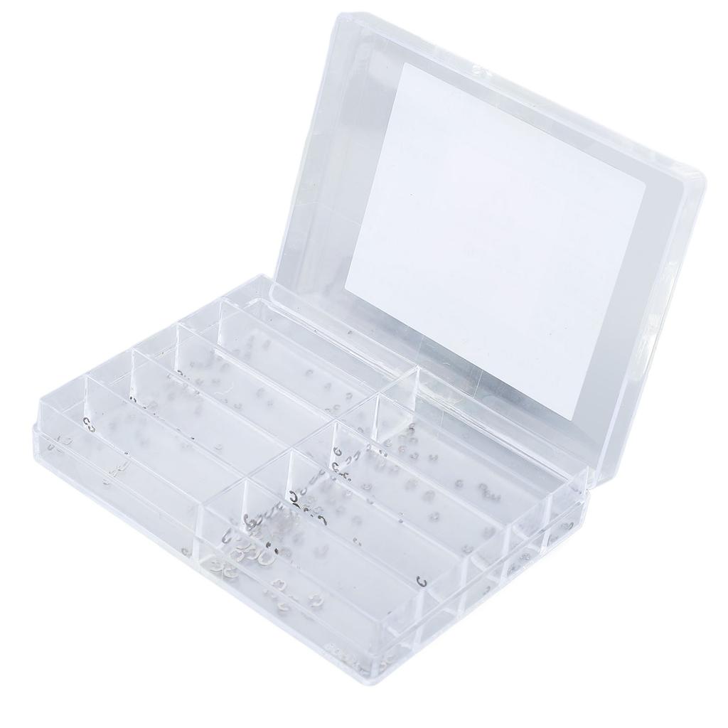 200pcs 10 Sizes Metal Watch Pusher Button Clip Snap Ring Circlip Assorted Watch Washer Clip for Watchmaker Repair