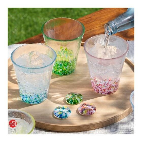 ADERIA Tsugaru Vidro "Fukei" Chopstick Rest - Dancing Cherry Blossoms - Made in Japan - Stylish & Cute Glass Gift for Women, Mother's Day, Father's