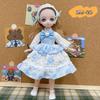 Bjd Dukker 30cm Anime Dukke Fullt Sett 1/6 Bjd 23 Ledd Bevegelig Kropp Med Skjørt Hatt Hodeplagg Jenter Kle På DIY Leker Reborn Kawaii