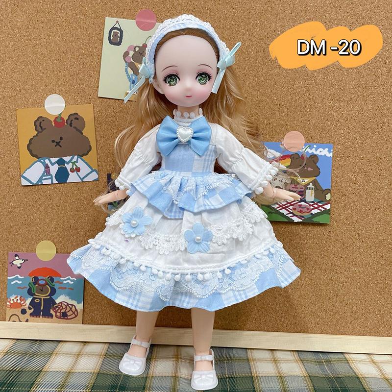 Bjd Dukker 30cm Anime Dukke Fullt Sett 1/6 Bjd 23 Ledd Bevegelig Kropp Med Skjørt Hatt Hodeplagg Jenter Kle På DIY Leker Reborn Kawaii