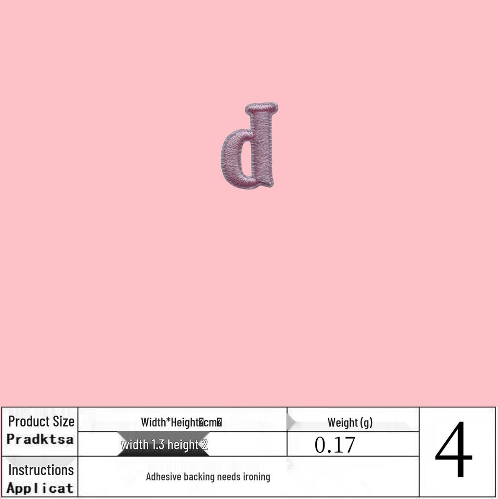 Pink English Letter Iron-on Embroidery Cloth Patch for Clothing