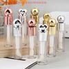 5ml Electroplated Lip Gloss Tube Transparent Pink/Gold/Silver Thick Rod Large Brush Head Empty Bottle Lips Glaze Container