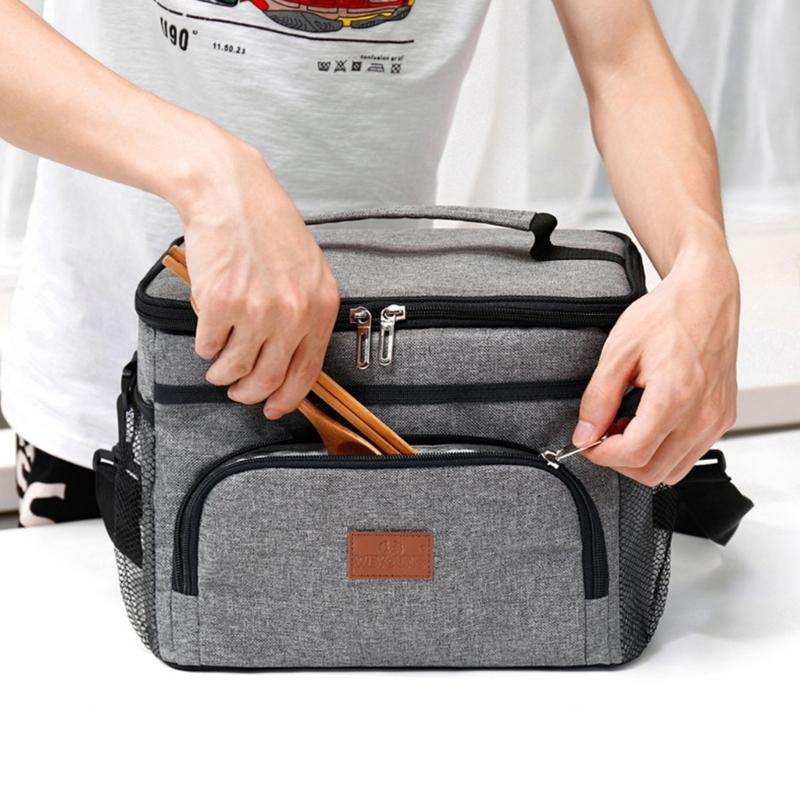 Portable Lunch Bag Insulated Bento Box for Women Men Reusable Lunch Box Dinner Container Large Capacity Handbag Food Bag
