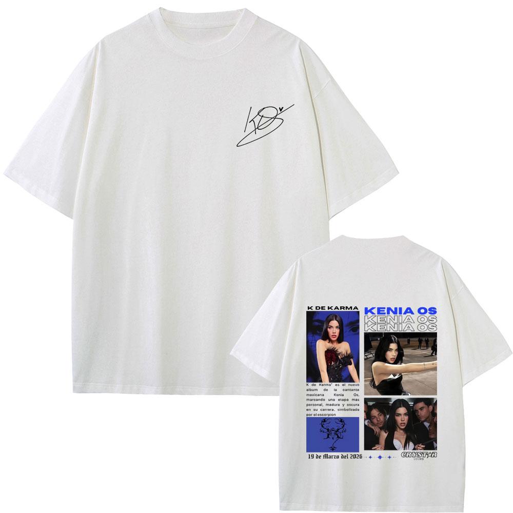 Singer Kenia Os K De Karma Tour 2026 Tshirt Unisex Women Fashion Pop Music Streetwear Unisex High Quality Soft Cotton Tshirts Tops