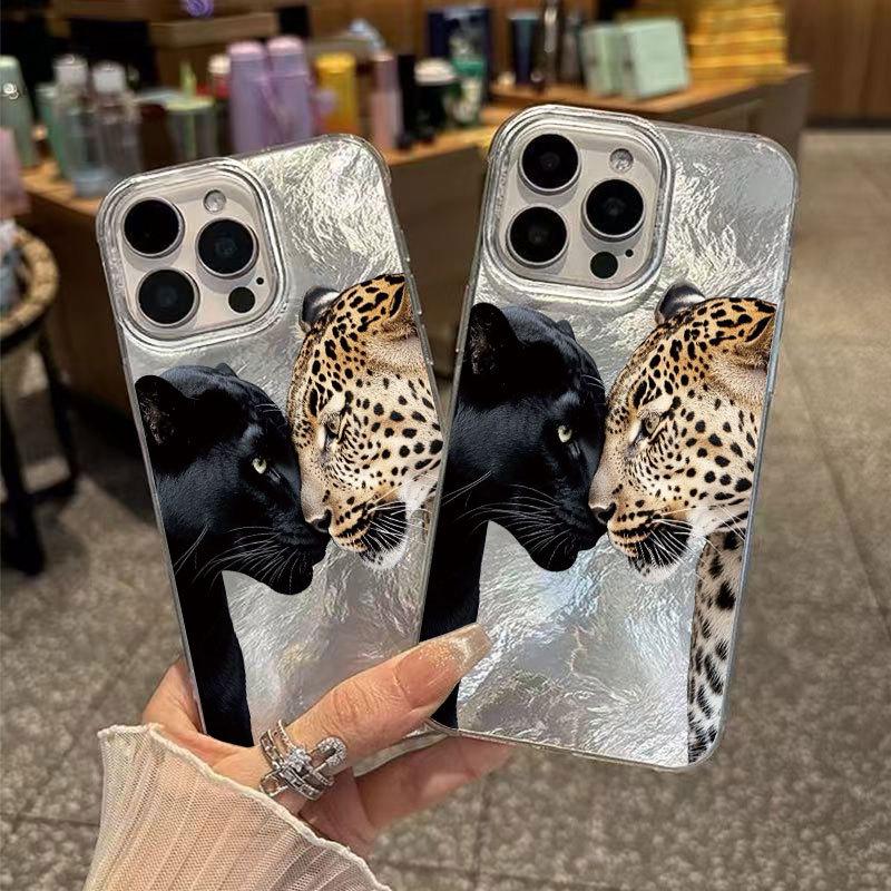 Leopard Print Glacier Shell iPhone Case for Apple 17, 16, 15 Plus & 14 Pro Max