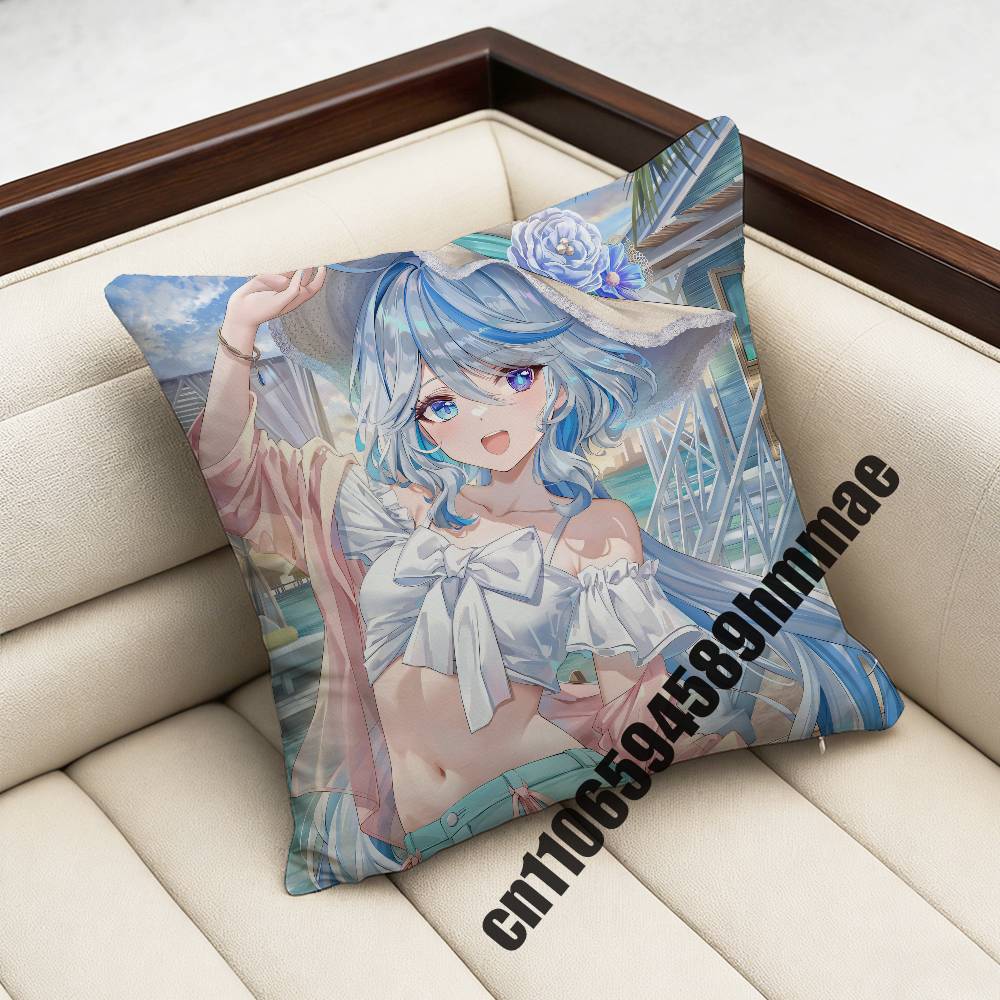 Genshin Impact Furina Throw Pillow Case Sham 45X45Cm 35X35Cm Square Home Pillowcase Cushion Cover