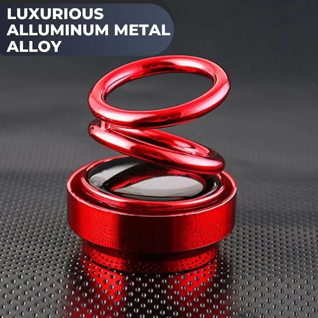 Car Perfume Fragrance diffuser Ornament Solar Aromatherapy Suspended Rotating Double Ring Aromatherapy Decoration CarAccessories