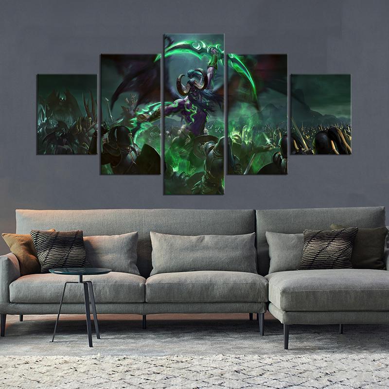 

No Framed Canvas 5Pcs World of Warcraft Game Decorative prints Wall Posters Paintings Home Decor Accessories Bedroom Decoration 20x35 20x45 20x55cm