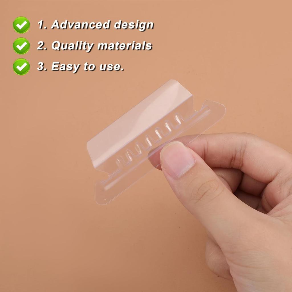 50 Set Hanging File Folder Tabs, Clear Plastic Hanging File Folder Labels Tabs with Paper erts Transparent Labels for Quick Identification