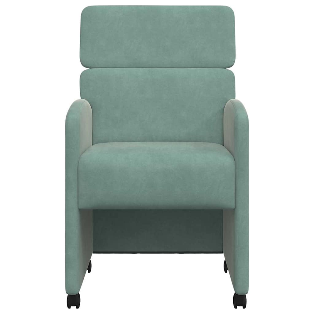 Dining Chairs with Casters 2 pcs Teal 58 x 65 x 98 cm Velvet