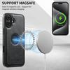 SUTENI G1 For iPhone 16 Magnetic Case Waxy Texture Leather Coated TPU Phone Cover
