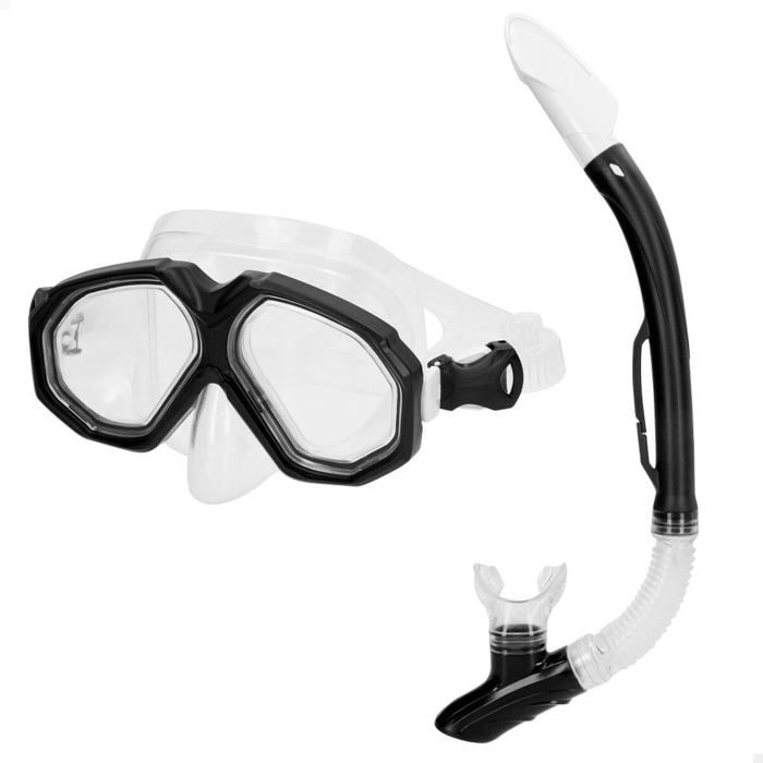 Lunettes de plongée avec tube - AquaSport - Noir - Adultes - 2 unités - Multicolore - 14,5x61x23 cm - Taille unique