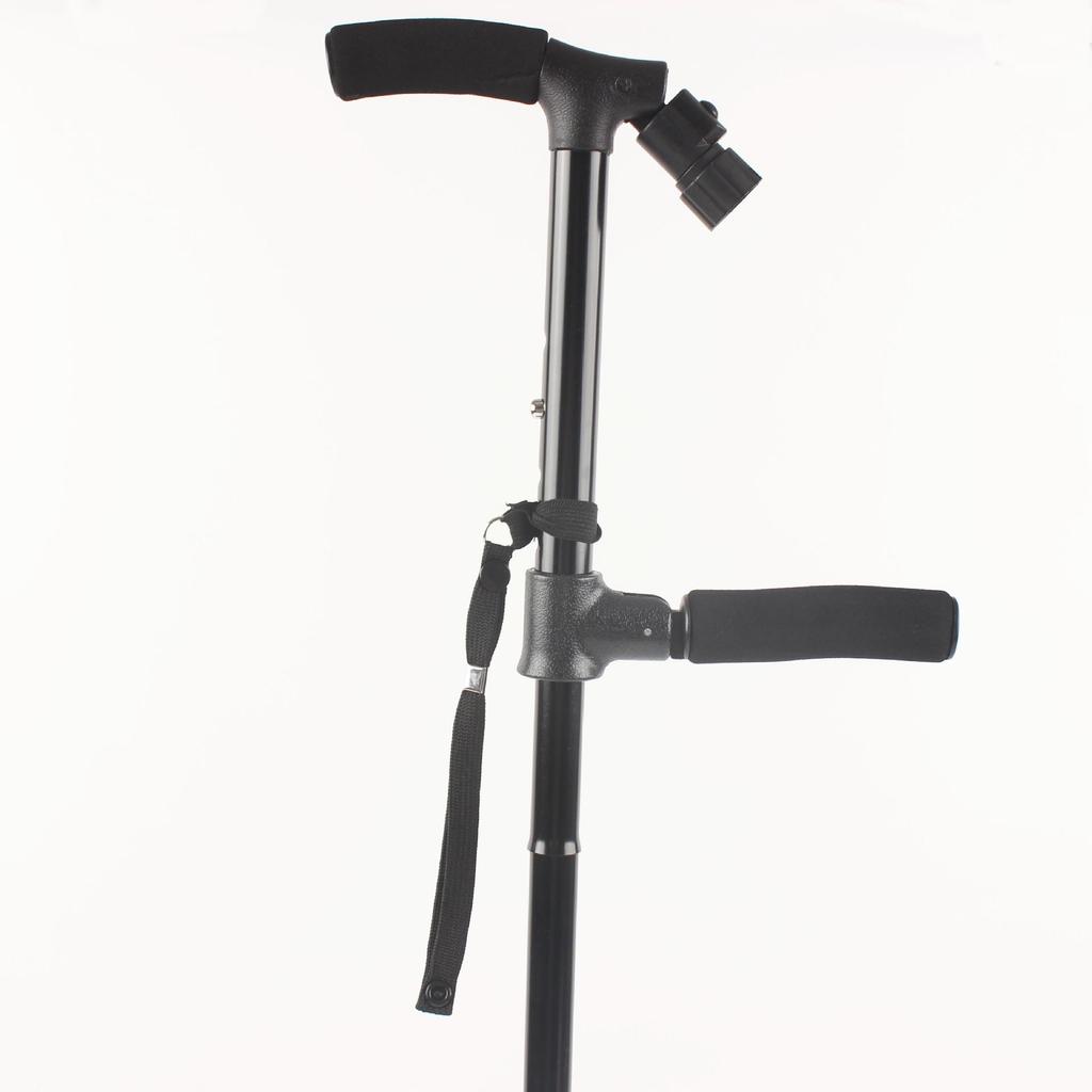 Multifunctional Folding Double-Handle Aluminum Crutch for Outdoor Hiking and Elderly Assistance