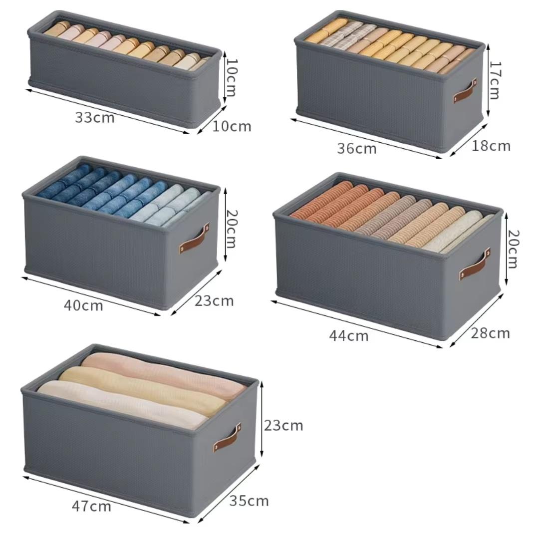 1pc Thicken Clothes Organizer Sweater Storage Cabinets Drawers Organizer Jeans Storage Box Wardrobe Clothes Storage Organizers 33x10x10 серый
