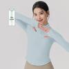 Ladies' Slim-Fit Long Sleeve Yoga Top: Stand Collar, Half Zip, Perfect for Autumn/Winter Pilates & Fitness.