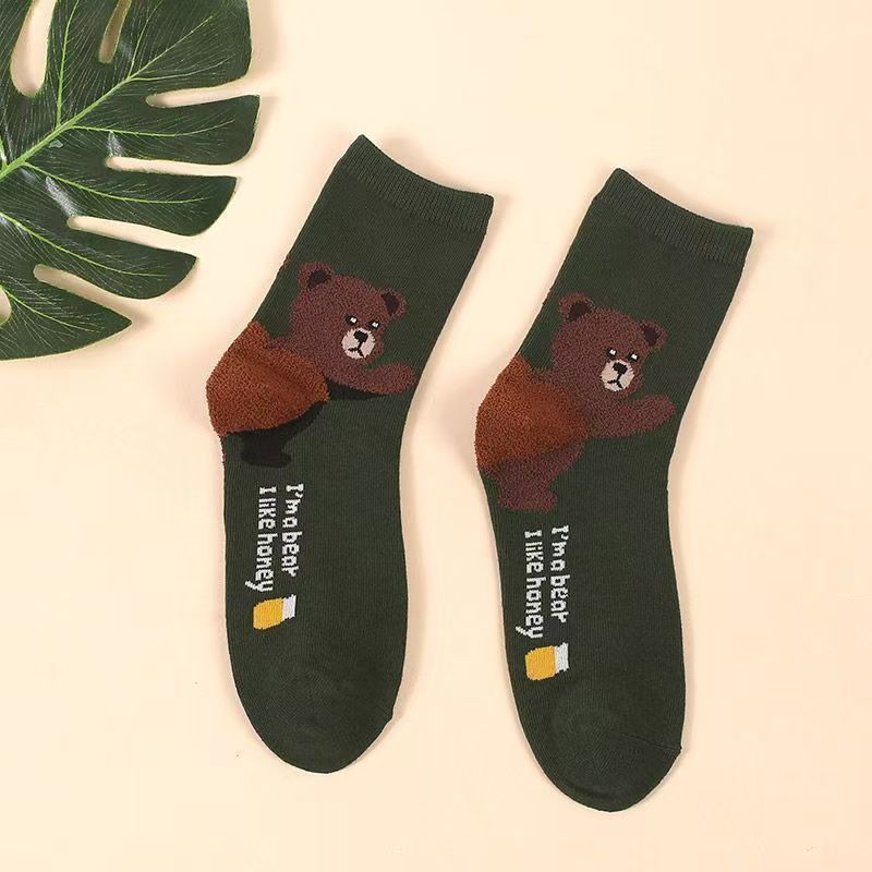 New Women‘s Happy Funny Cute Cartoon Rabbit Dog Cat Bear Panda Socks 3D Bunny Puppy Patterned Unisex Sport Hipster Sokken