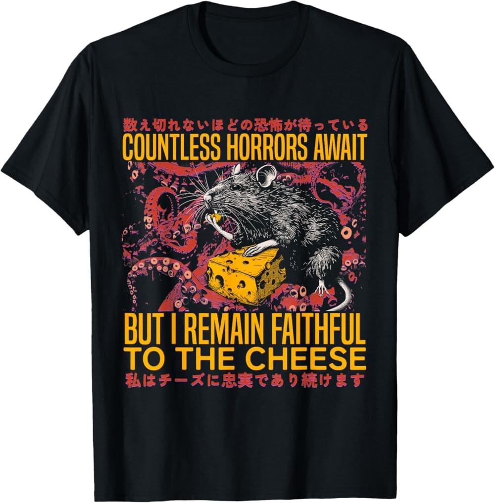 NEW LIMITED I Remain Faithful To The Cheese Vintage Japanese Rat Lover T-Shirt M