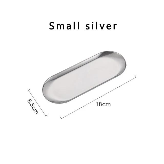 1pc Stainless Steel Gold Dining Plate Dessert Nut Fruit Cake Tray Snack Kitchen Plate Western Steak Kitchen Plate Dish