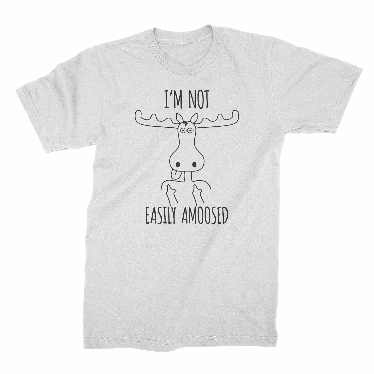 Funny Moose Shirt Im Not Easily AMOOSED Funny Moose Gifts S