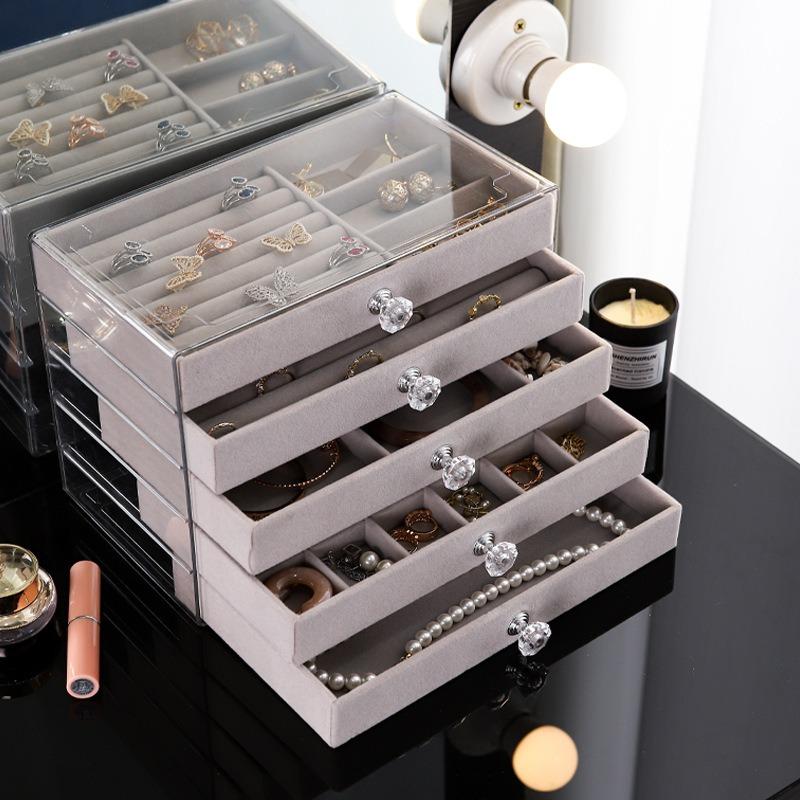 Jewelry Storage Box, High-end Exquisite New Drawer Necklace, Earrings, Multi-layer Large-capacity Earrings, Hand Jewelry Box.