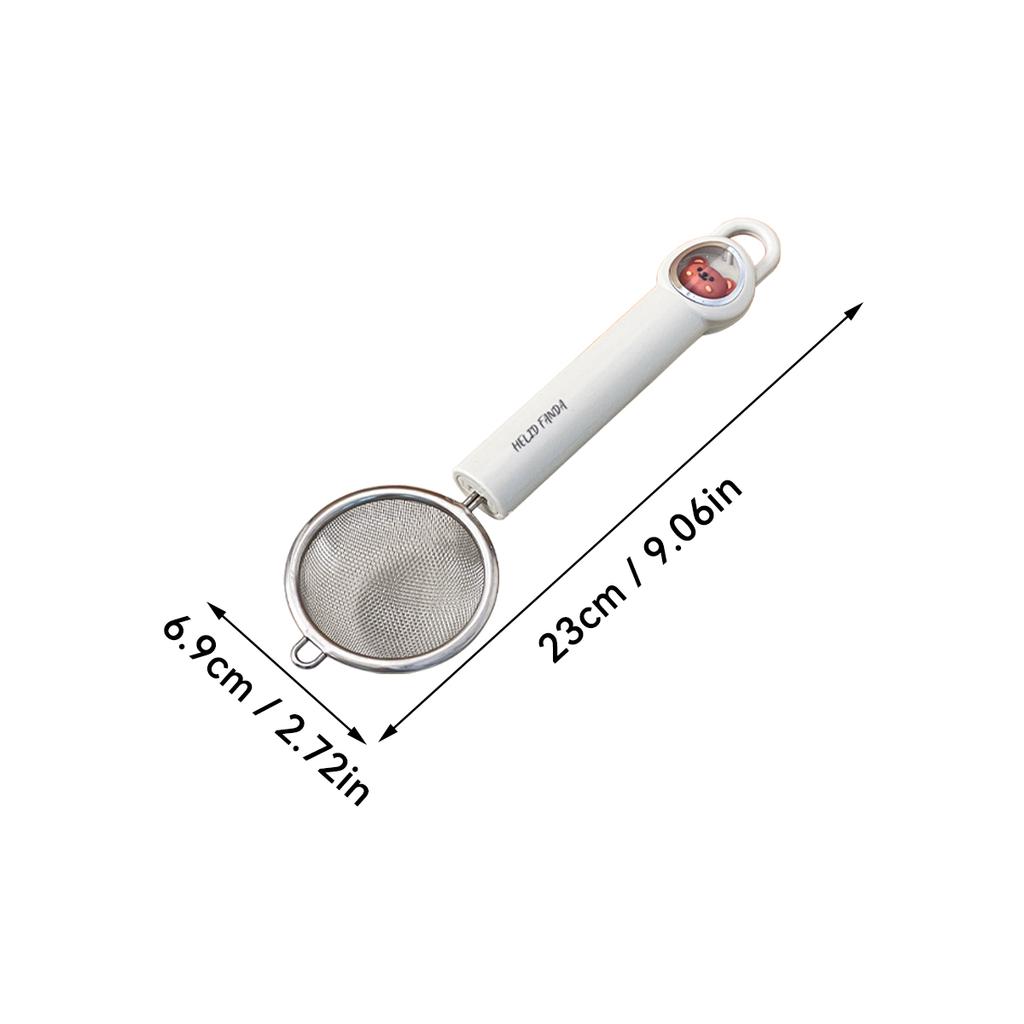 304 Stainless Steel Flour Sieve Fine Mesh Strainer Spoon With Cute Handle Food Filter Spoon Colander Kitchen Gadgets