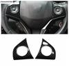 For Honda Vezel HR-V 2014 - 2025 ABS Carbon Fiber Car Steering Wheel Button Frame Decoration Cover Trim Accessories Interior
