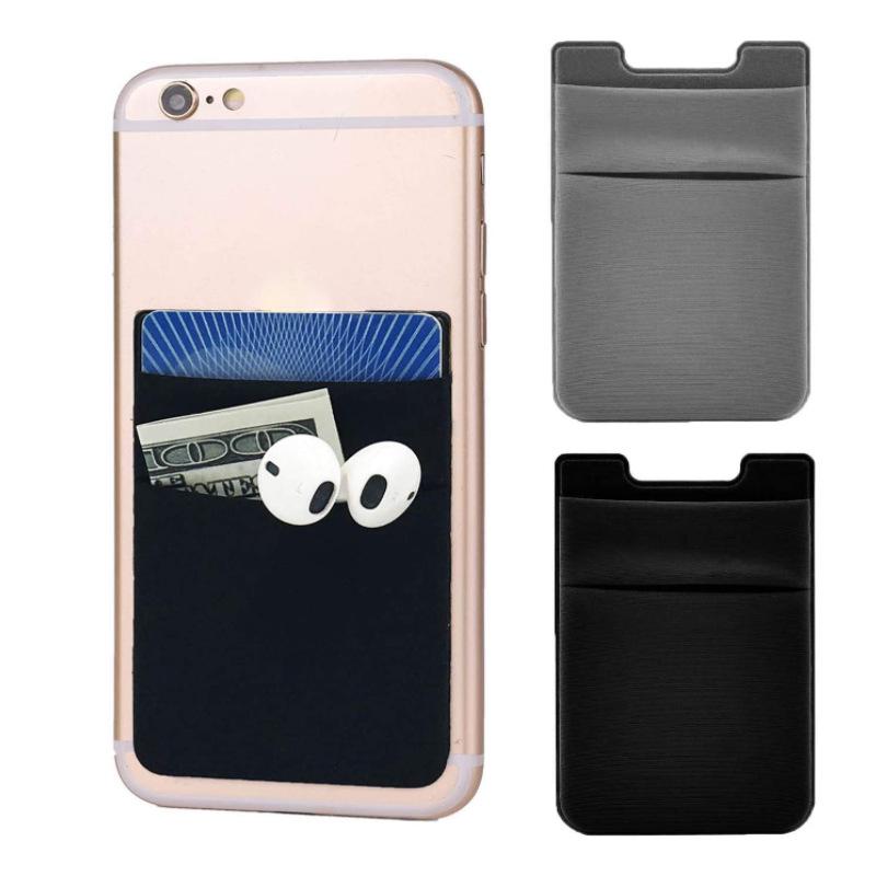 Einteiliger elastischer Lycra-Kartenhalter mit doppelter Lage und selbstklebender Rückseite für Handys