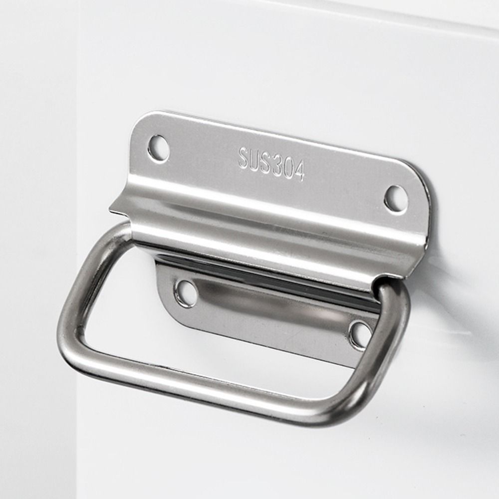201/304 Stainless Steel Door Handle Box Handle Cabinet Drawer Wardrobe Door Handle with Screws Durable Hardware Accessories