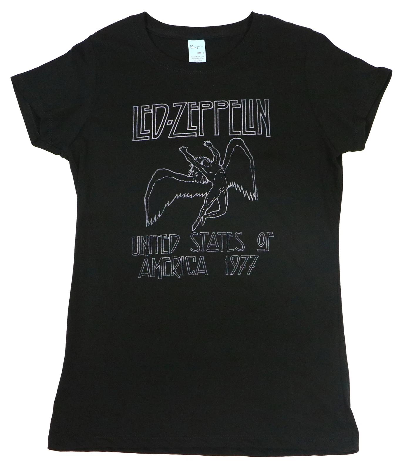 LED ZEPPELIN USA 77 Juniors T-Shirt Black S-2XL NEW XXL