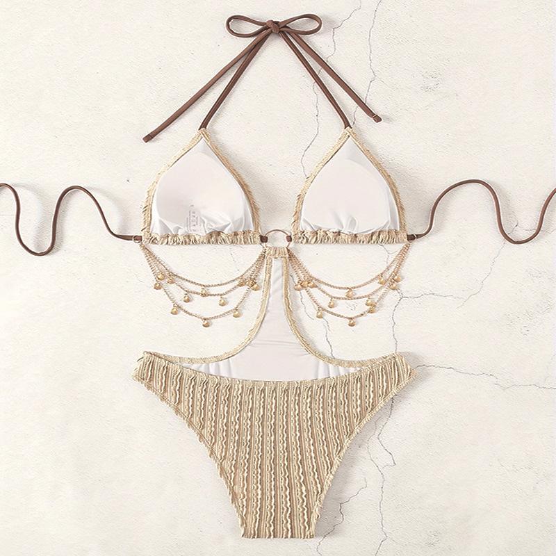 2025 Europäischer & Amerikanischer Sexy Schnür-Ausschnitt Einteiliger Badeanzug - Damen Strand Hot Spring Stil