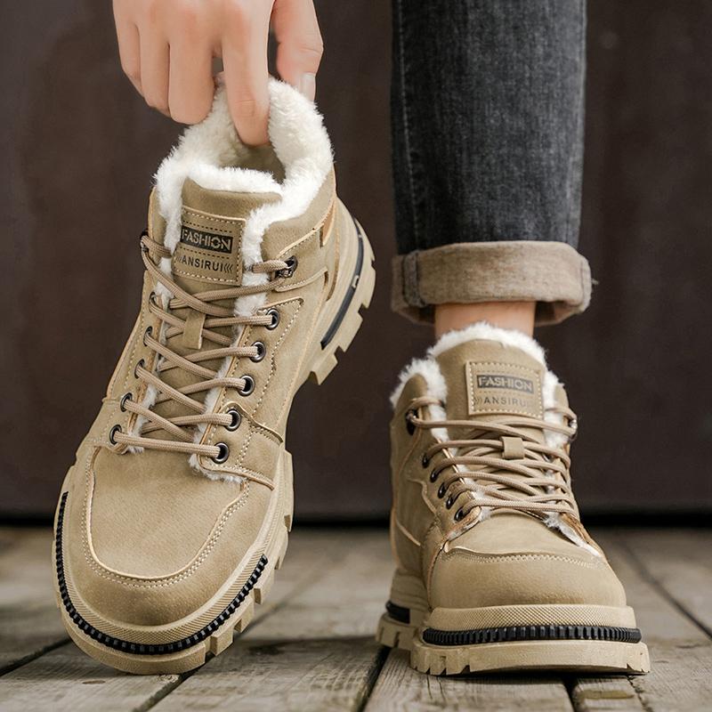 Men's Casual Outdoor High Top Work Winter Slip-resistant Fashion Shoes Plus Size Comfort Shoe Wear-resistant Thicken Cotton Shoe