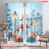 2 Stück, 2D-Flachdruckmuster Vorhänge Bezauberndes Winterwunderland Vielseitig Langlebiges Polyester (ohne Stange) Dekorationen Für