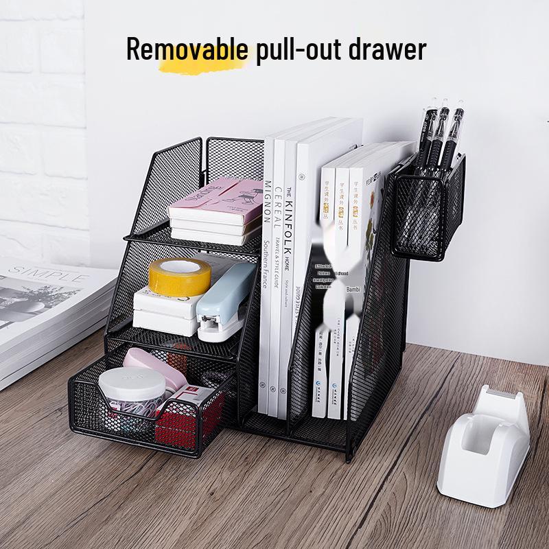 Support de rangement de bureau en métal pliable