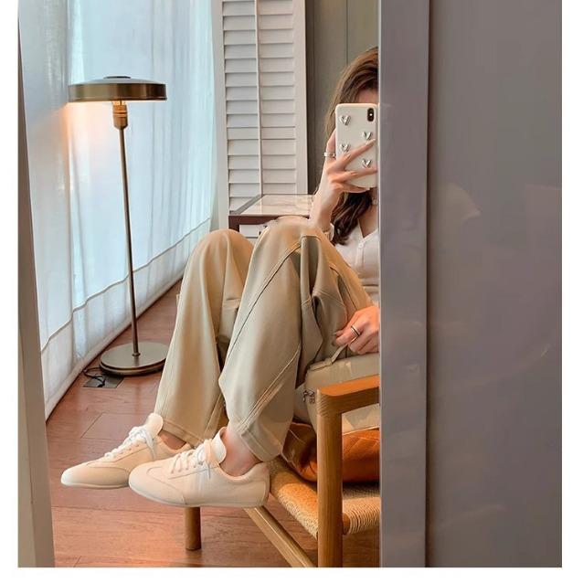 Yuanlitong Women's Shoes 2025 Summer New Fashion Sports Shoes Summer Women's Light and Breathable White Shoes Lace-up Casual Shoes